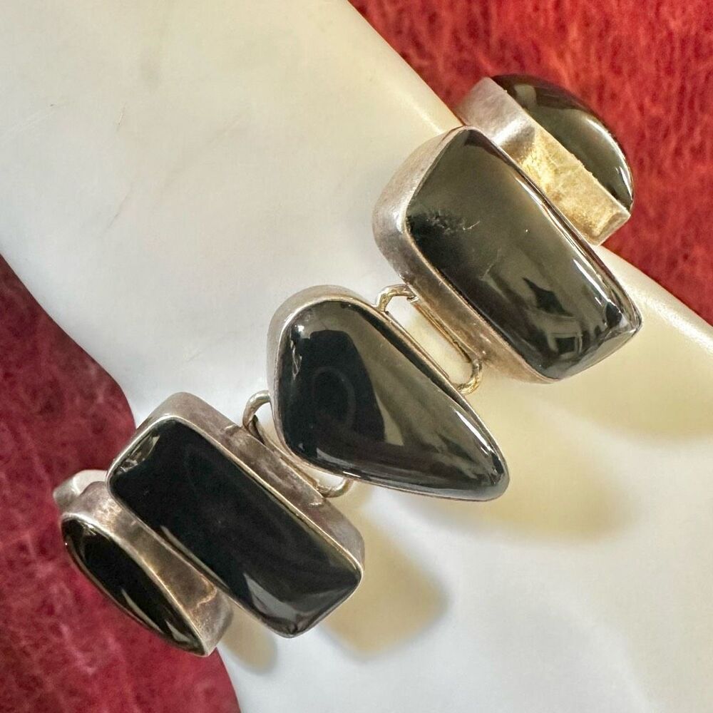 Onyx Sterling Silver Statement Bracelet